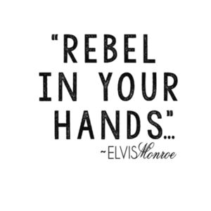 REBEL IN YOUR HANDS - Premium 3/4 Sleeve Baseball T-shirt - White/Black Design