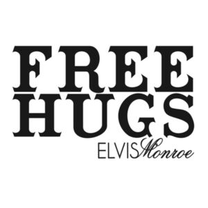 FREE HUGS - 3/4 SLEEVE PREMIUM BASEBALL TEE - WHITE/BLACK Design