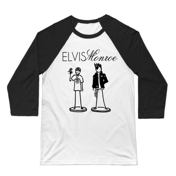 BEN AND BRYAN STICKS - Premium 3/4 Sleeve Baseball T-shirt - White/Black Thumbnail