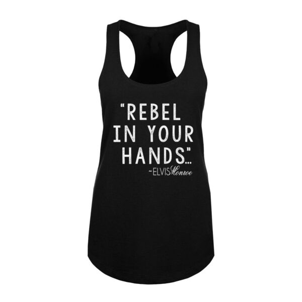 REBEL IN YOUR HANDS - Women's Racerback Tank - Black Thumbnail