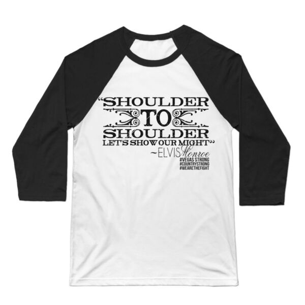 SHOULDER TO SHOULDER - Premium 3/4 Sleeve Baseball T-shirt - White/Black Thumbnail