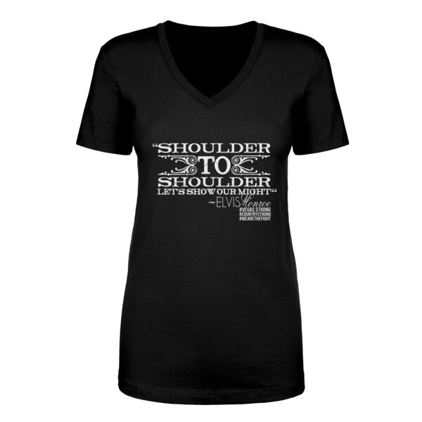 SHOULDER TO SHOULDER - Women's Short Sleeve V-neck T-shirt - Black Thumbnail