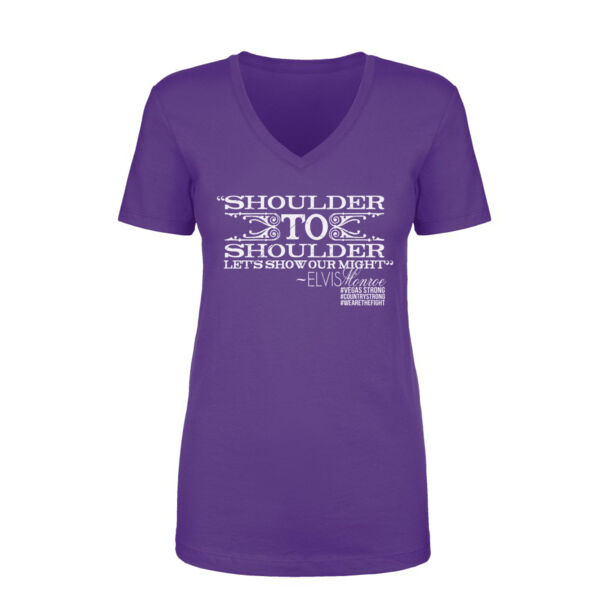 SHOULDER TO SHOULDER - Women's Short Sleeve V-neck T-shirt - Purple Thumbnail