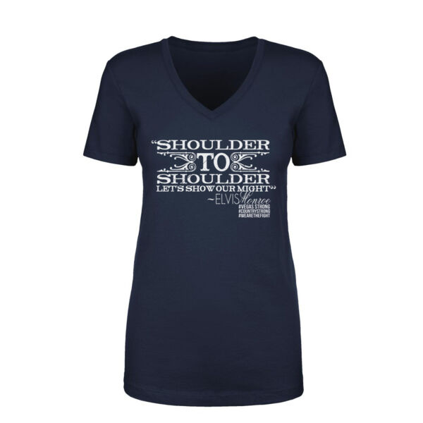 SHOULDER TO SHOULDER - Women's Short Sleeve V-neck T-shirt - Navy Thumbnail