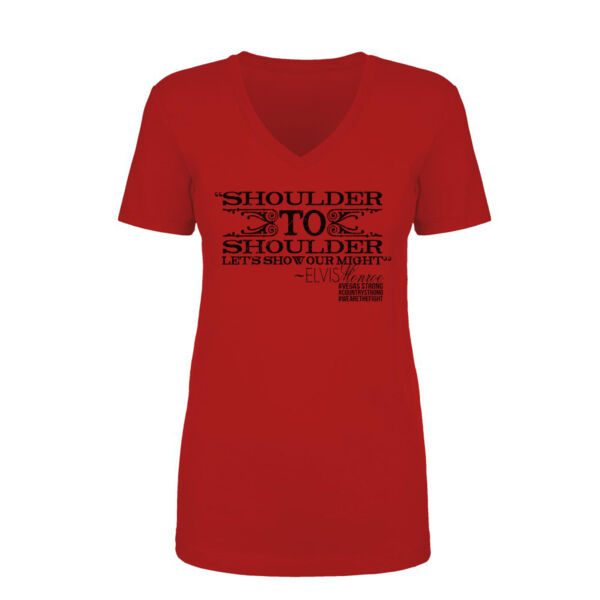 SHOULDER TO SHOULDER - Women's Short Sleeve V-neck T-shirt - Red Thumbnail
