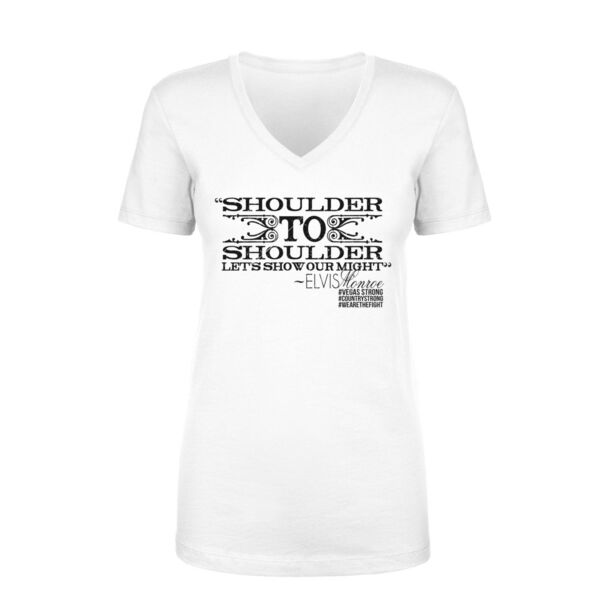 SHOULDER TO SHOULDER - Women's Short Sleeve V-neck T-shirt - White Thumbnail
