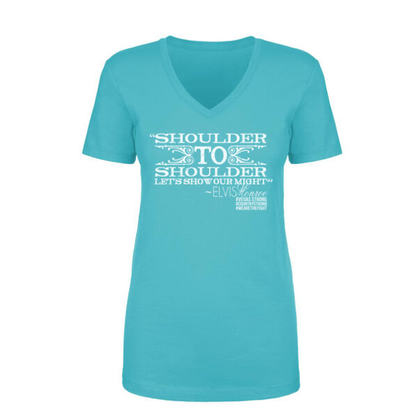 SHOULDER TO SHOULDER - Women's Short Sleeve V-neck T-shirt - Tahiti Blue Thumbnail