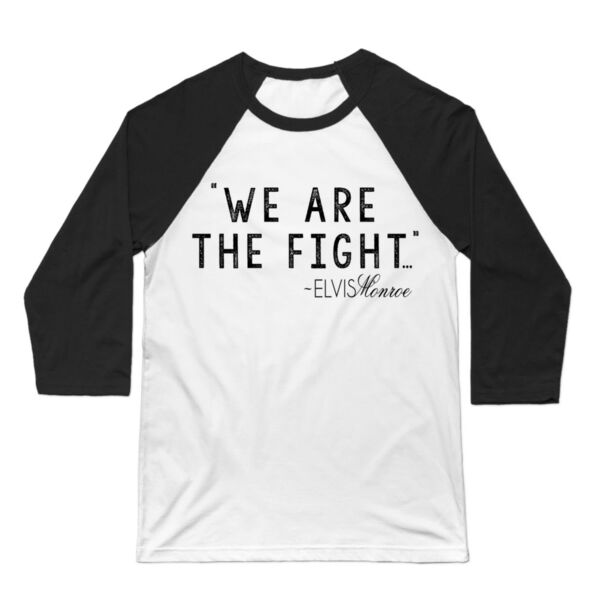 WE ARE THE FIGHT - Premium 3/4 Sleeve Baseball T-shirt - White/Black Thumbnail