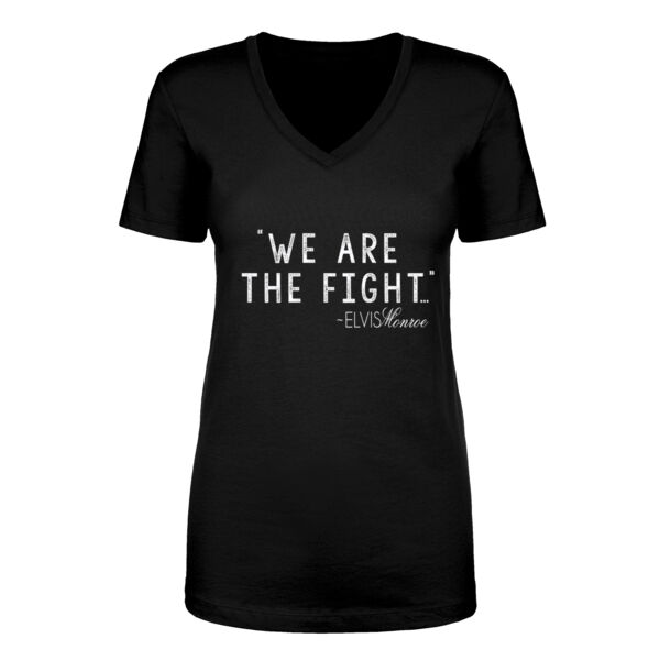 WE ARE THE FIGHT - Women's Short Sleeve V-neck T-shirt - Black Thumbnail