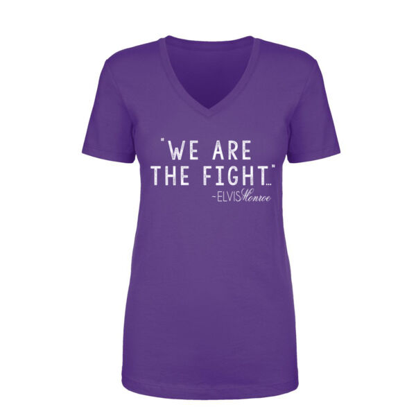 WE ARE THE FIGHT - Women's Short Sleeve V-neck T-shirt - Purple Thumbnail