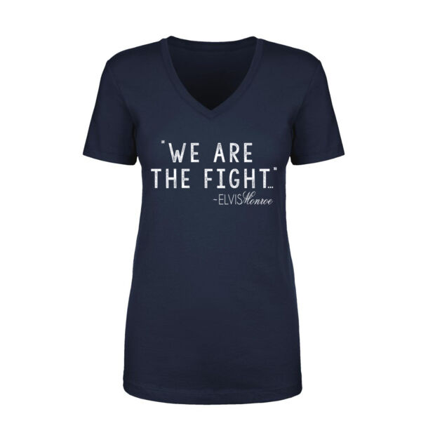 WE ARE THE FIGHT - Women's Short Sleeve V-neck T-shirt - Navy Thumbnail