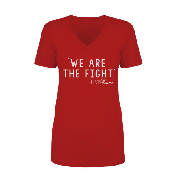 WE ARE THE FIGHT - Women's Short Sleeve V-neck T-shirt - Red Thumbnail