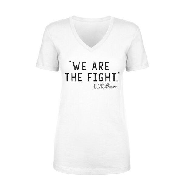 WE ARE THE FIGHT - Women's Short Sleeve V-neck T-shirt - White Thumbnail