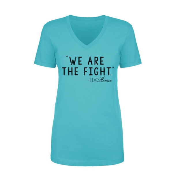 WE ARE THE FIGHT - Women's Short Sleeve V-neck T-shirt - Tahiti Blue Thumbnail