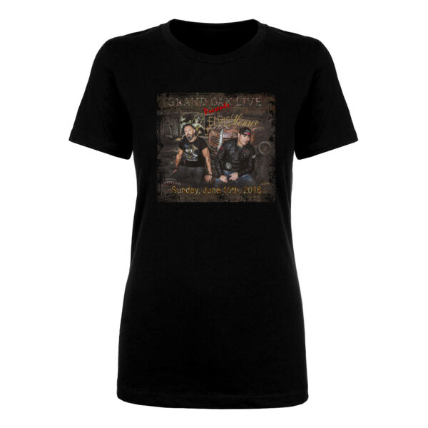 GRAND OAK LIVE - Women's Short Sleeve Crew Neck T-shirt - Black Thumbnail
