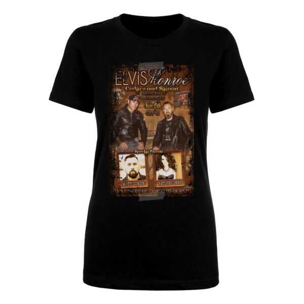 CEDARWOOD SALOON LIVE - Women's Short Sleeve Crew Neck T-shirt - Black Thumbnail