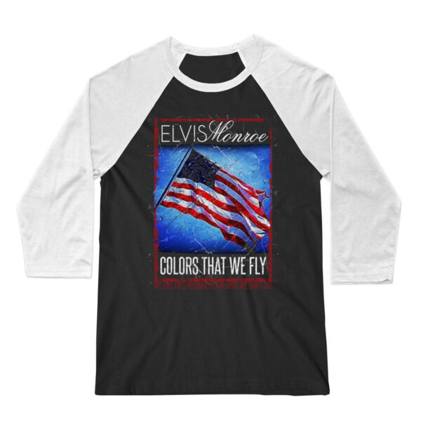 COLORS THAT WE FLY - Premium 3/4 Sleeve  Baseball T-shirt  - Black/White Thumbnail