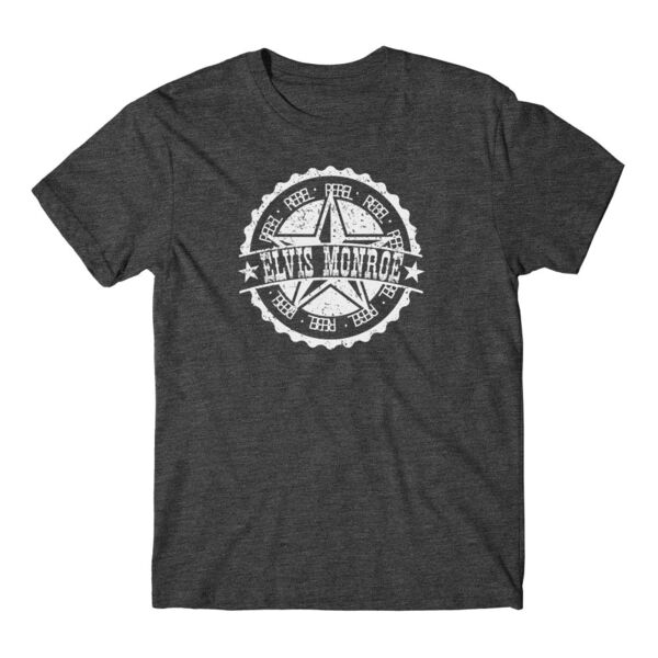 RETRO LOGO White - Premium S/S T-shirt - Charcoal Heather Gray Thumbnail