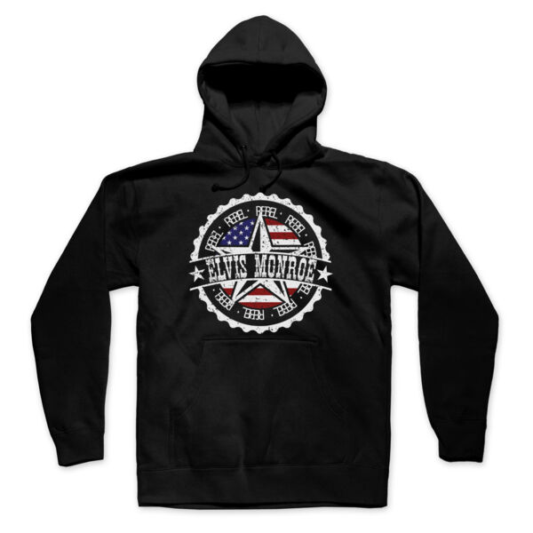 RETRO LOGO Flag - Premium Pullover Hoodie - Black Thumbnail