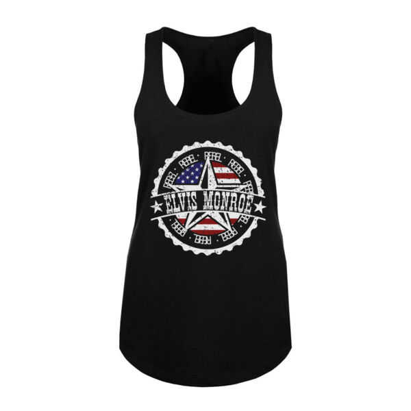 RETRO LOGO FLAG - Women's Premium Racerback Tank Top - Black Thumbnail