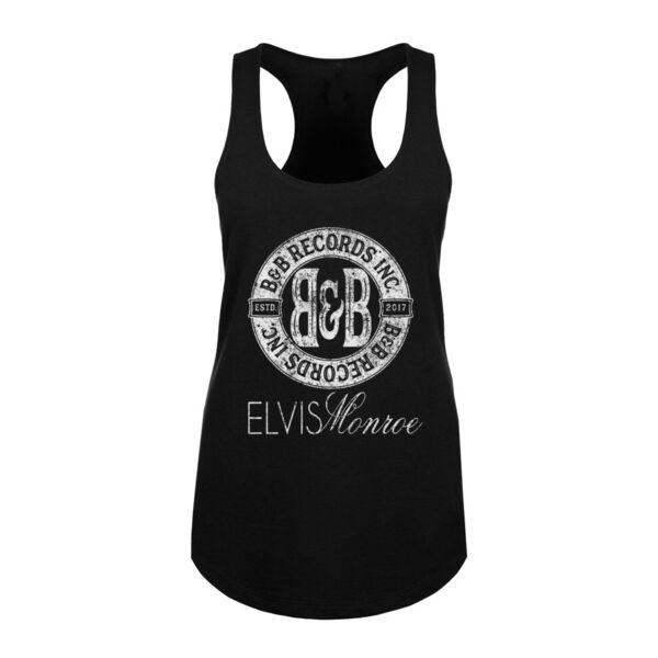 B&B RECORDS - WOMEN'S PREMIUM RACERBACK TANK - BLACK Thumbnail
