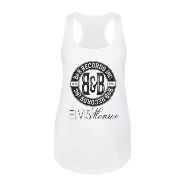 B&B RECORDS - WOMEN'S PREMIUM RACERBACK TANK - WHITE Thumbnail