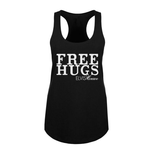 FREE HUGS - WOMEN'S PREMIUM RACERBACK TANK TOP - BLACK Thumbnail