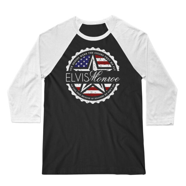 ***NEW*** EMBLEM LOGO W/ LYRICS - UNISEX PREMIUM 3/4 SLEEVE BASEBALL TEE - BLACK/WHITE Thumbnail