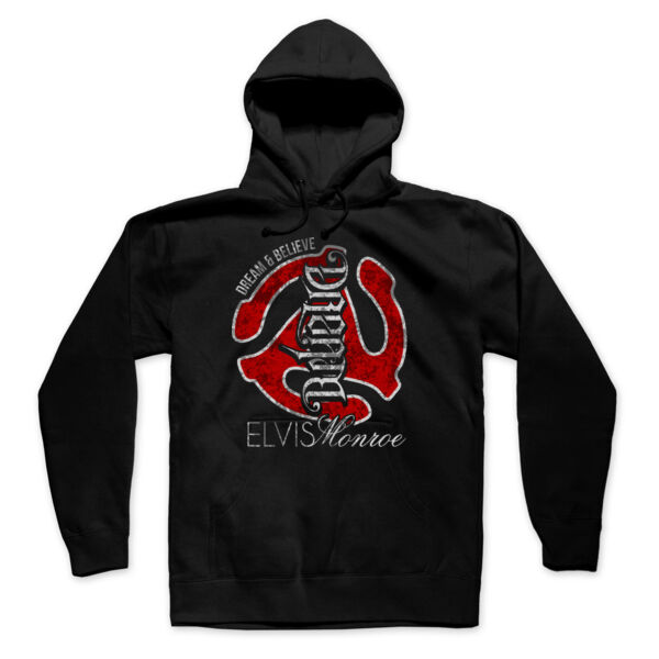DREAM BELIEVE OLD SCHOOL RED - UNISEX PREMIUM PULLOVER HOODIE - BLACK Thumbnail