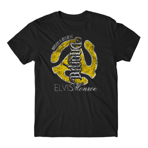 DREAM BELIEVE OLD SCHOOL YELLOW - UNISEX PREMIUM S/S TEE - BLACK Thumbnail