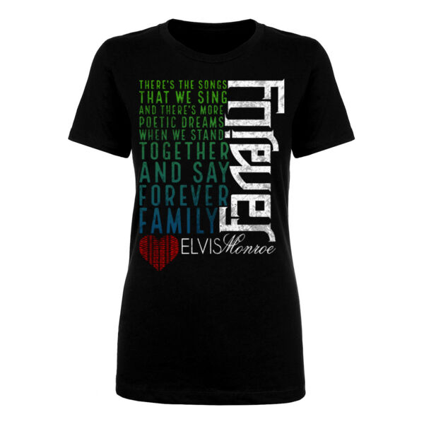 FOREVER FAMILY LYRICS - PREMIUM WOMEN'S FITTED T-SHIRT - BLACK - XYR9GU Thumbnail