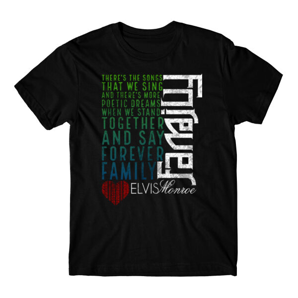 FOREVER FAMILY LYRICS - PREMIUM UNISEX T-SHIRT - BLACK - SREVCB Thumbnail